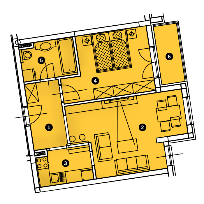 Stan Stan br. 9 - 51m2, 2 sobe